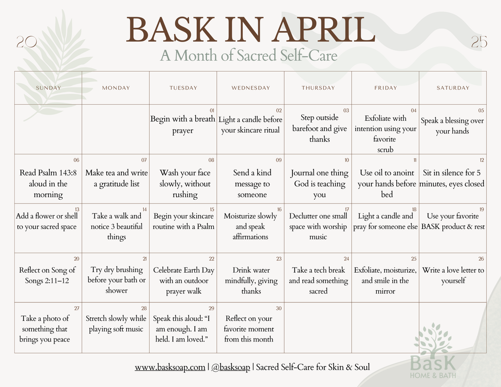 Sacred Moments for April: A Calendar of Soulful Self-Care